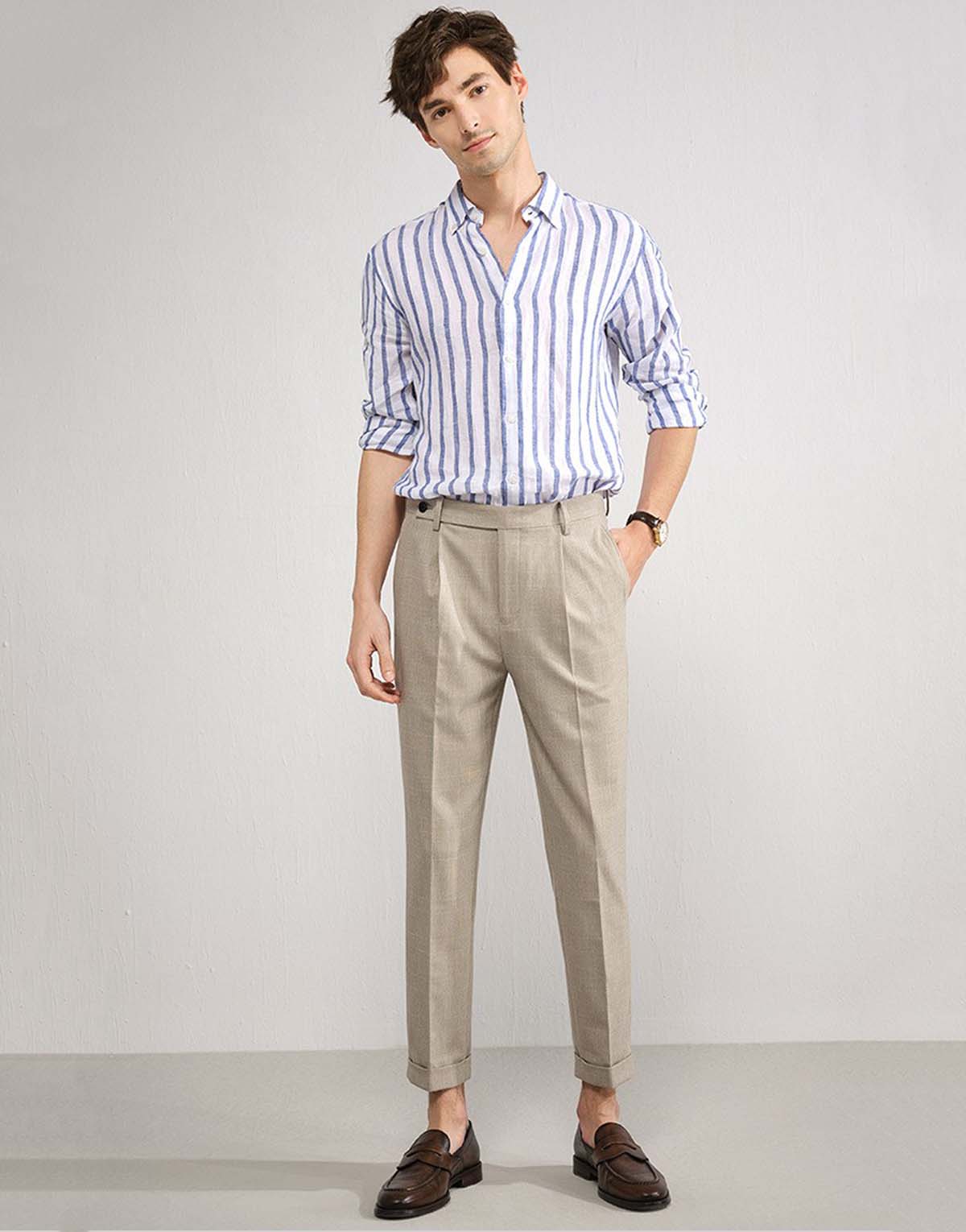 Men's Business Casual Plaid Dress Pants-mp-1590